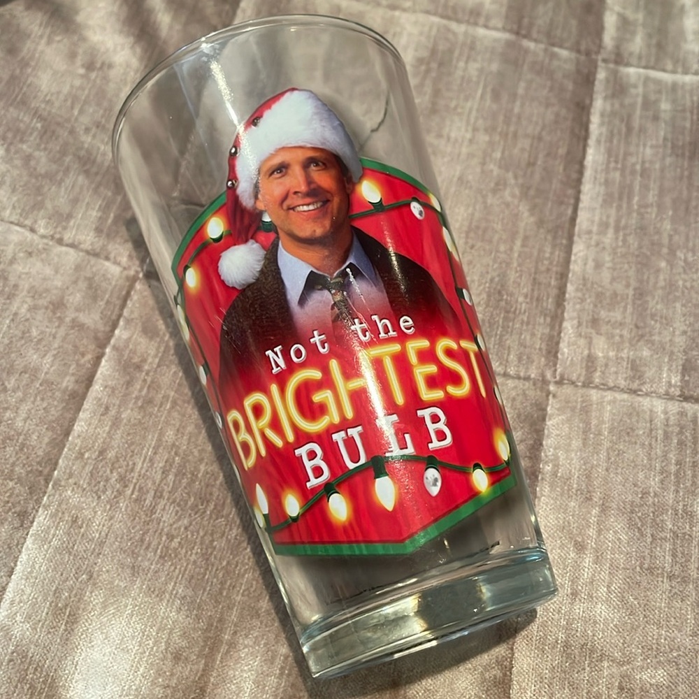 Christmas Vacation Movie Pint Neon Sign Not the Brightest Bulb Clark Beer Glass